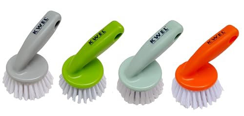 Image of KWEL Wash Basin Cleaning Plastic Brush, Multipurpose Dirt Cleaning - Pack of 2 (Multicolor)