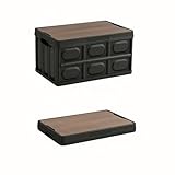 収納 ボックス 折りたたみ キャンプ 防災 蓋 付き コンテナ 30L トランク アウトドア 車載 (ブラック, 2個)