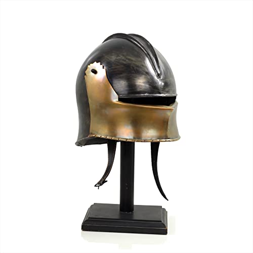 Nagina International Gothic Styled Coventry Sallet Medieval Helmet With Antique Black & Bronze Finish | | LARP & Combat Schaller Halloween Knight Armour Costume