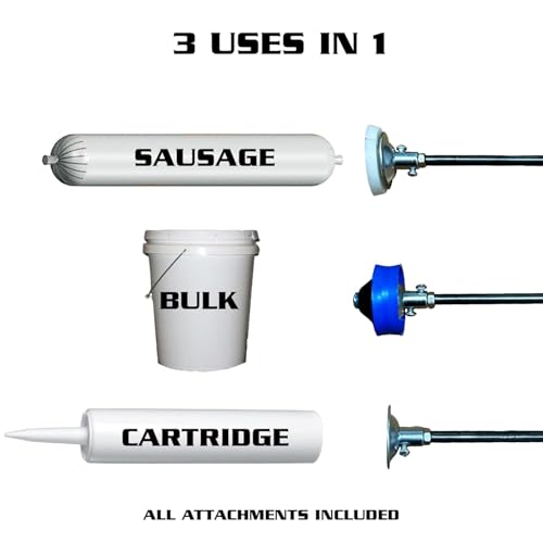 Image of Newborn 620-AL Smooth Rod Caulking Gun, 10 and 20 Ounce Sausage Packs, 24 Ounce Bulk, 8-1 /2 inch and 10 inch Cartridges, 18:1 Thrust Ratio, Flame Design