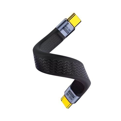 Duttek Short USB C Cable 5 Inch Compatible with Thunderbolt 4/3, 40Gbps, 240W, 8K@60Hz, USB Type C Male to Male Cable for iPhone 15/16 Series, MacBook, External SSD and Type-C Devices