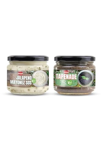 Gurme Sandviç ve Burger Sos Paketi (2x300g) - Jalapeno Mayonez & Akdeniz Zeytin Tapenade - İkili Avantaj Seti