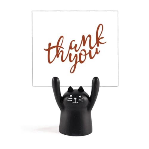 Support de mémo chat noir et mot de remerciement pour toucher les cœurs
