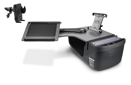 Bureau de siège arrière AutoExec Reach gris avec support tablette et clip aération