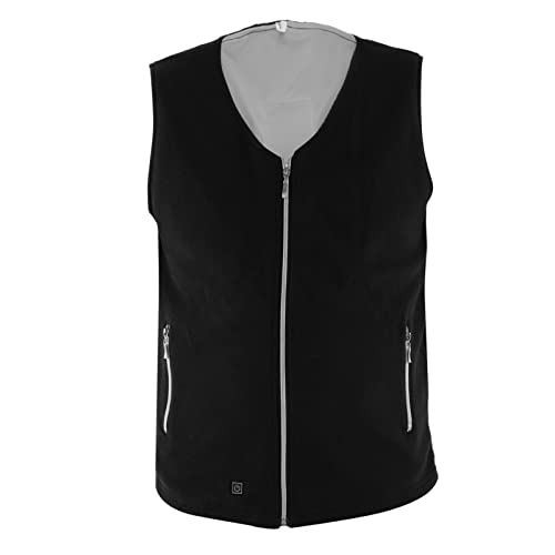 TYTOGE Beheizbare Weste für Männer und Frauen, Elektrisch Beheizbare USB Weste mit 3 Einstellbaren Temperaturen, Beheizbare Winterjacke Zum Skifahren, Angeln, Motorrad, Outdoor Aktivitäten(L-Schwarz) Cover