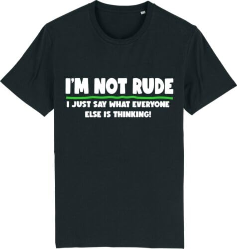I ' M Not Rude Top Funny Rude Sarcastic Joke Novelty tee Round Neck Unisex Tops Men's 100% Cotton Short-Sleeve T-Shirts XXXL