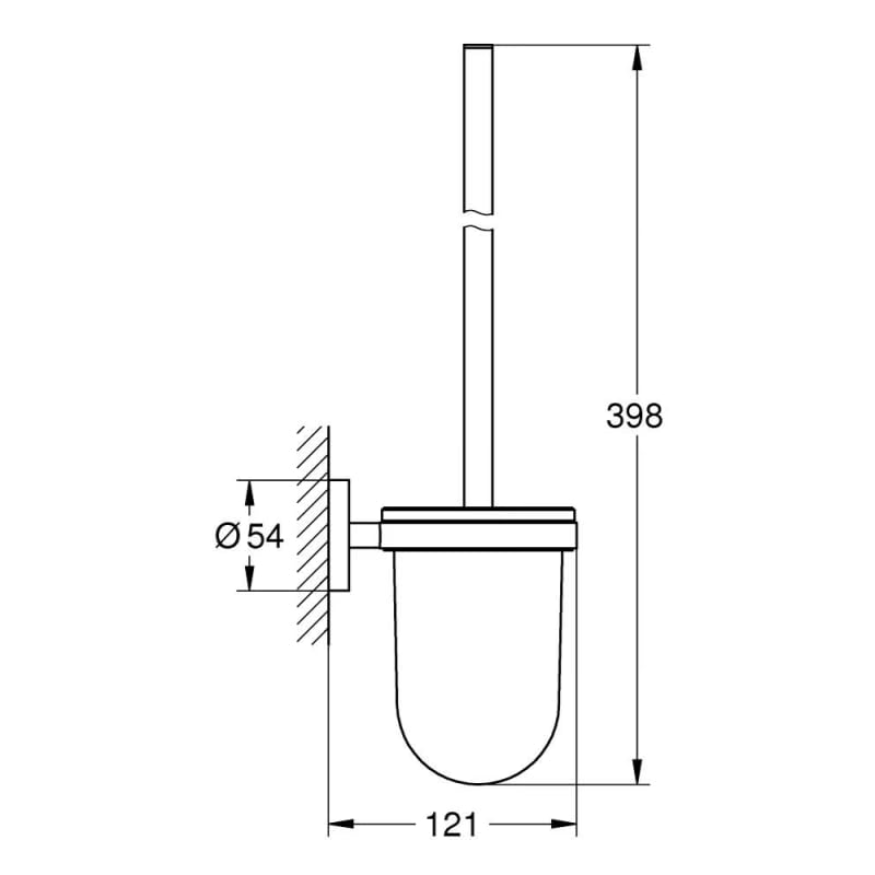 GROHE Start, Toilettenbürstenset WC ohne Bohren (Toilettenbürste mit Halter, zum Kleben oder Bohren geeignet, mit Schrauben und Dübel, Kleber separat kaufen), cool Sunrise, Gold, 41185GN0