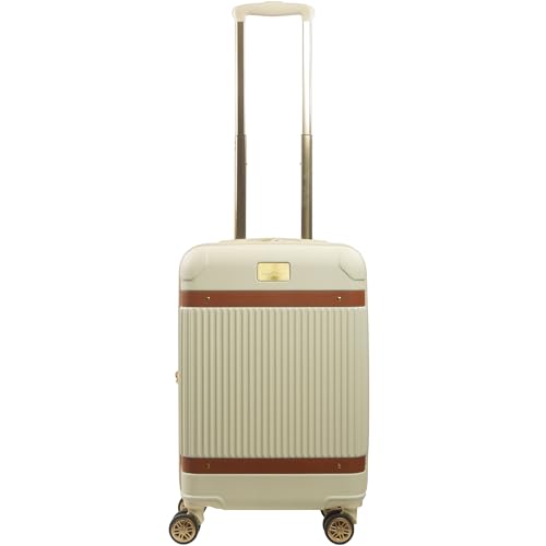 Tommy Bahama 22.5 Inches Rolling Carry On, Hard-Sided Suitcases with Spinner Wheels, Cream