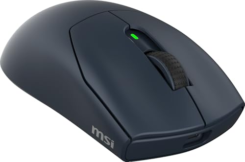 Image of msi Forge GM340 W Navy Gaming Mouse, 12800 DPI, 50M+ Clicks Micro Switch, Optical Sensor, Ergonomic Ambitextrous Hand Design, RGB Light