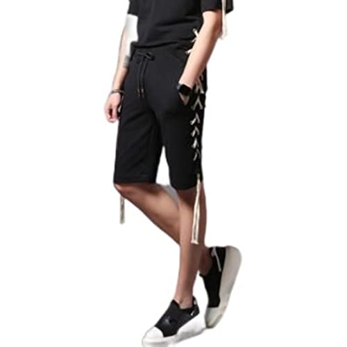 T-shirt hip-hop homme avec lacets ajustables au dos