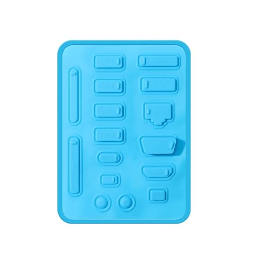 Protector USB para laptop y enchufe antipolvo universal con silicona impermeable azul de 15 ud