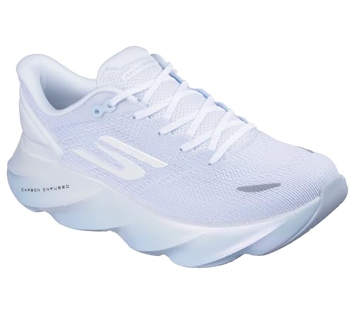 Skechers Women's Aero Burst Running Shoe, White/Light Blue, 7 - image 4