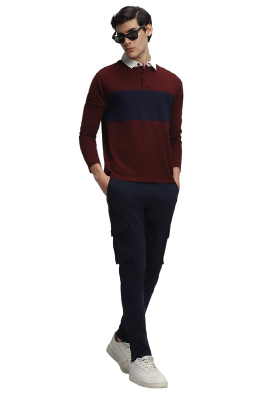 Image of Dennis Lingo Men's Cotton Polo Neck Tshirt, Regular Fit Long Sleeve