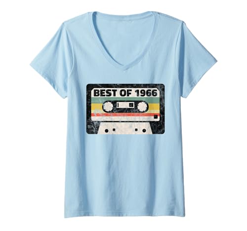 Mujer Funny Retro 80s and 90s Gifts Birthday 1966 Limited Edition Camiseta Cuello V