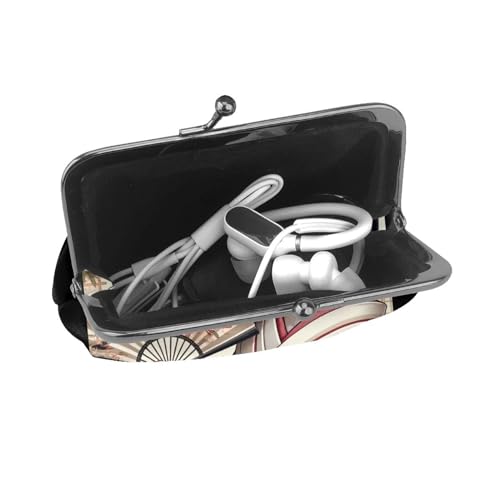 Pu Leather Buckle Coin Purse Japanese-Geisha Girls Kiss-Lock Change Purse Wallets4