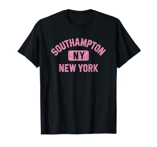 Southampton New York Gym Style Distressed Pink Print T-Shirt