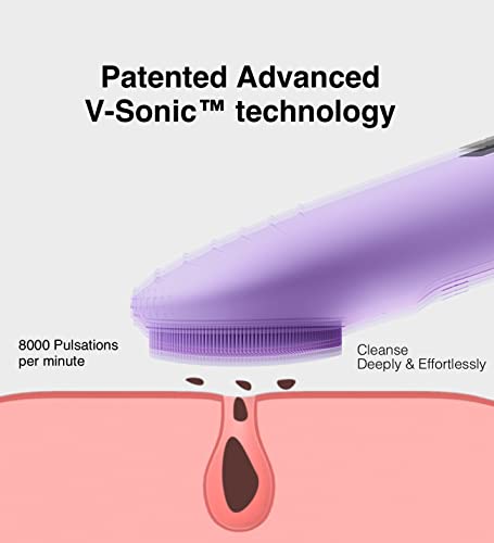 Image of NgraCoola CLIE Facial Cleansing Brush - Waterproof & Rechargeable Face Scrubber for Men & Women, Cleansing, Exfoliating & Massaging - Violet