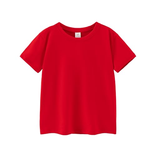 Image of Kids T Shirt Short Sleeve Crewneck Tee for Toddler Boys and Girls Cotton Basic Summer Top 2-6 Years