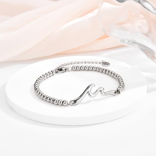Gifts for Best Friend Sister Daughter Granddauhgter Niece, The Wave of Life Bracelet, Christmas Birthday Valentines Graduation Day Gifts for Women Her2