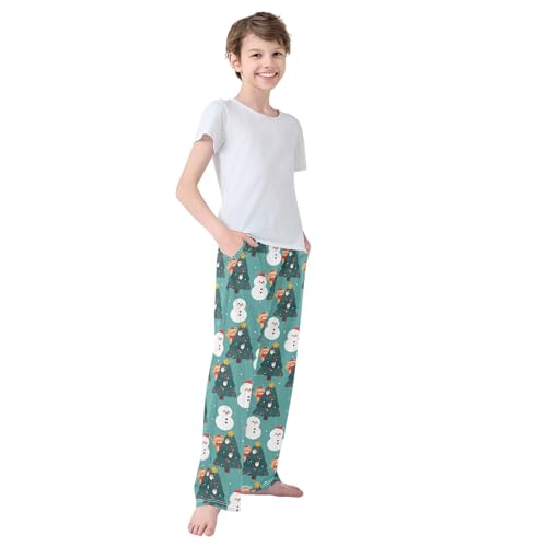 Boys' Pants Christmas Tree Bear Snowmen Long Bottoms Jogger Pants Elastic Waist Trousers with Pockets S-XL4