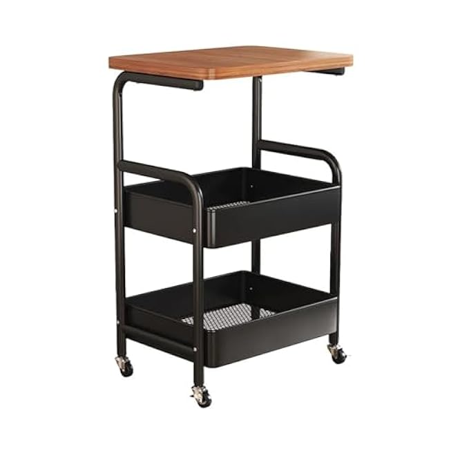´¢Îï³µ 2-Tier Rolling Storage Cart with Wheels - Multi Layer Open Shelf Organizer, Mobile Utility Rack for Kitchen, Office, Home Use, Space Saving Design(Color5)-3rq5dGo0