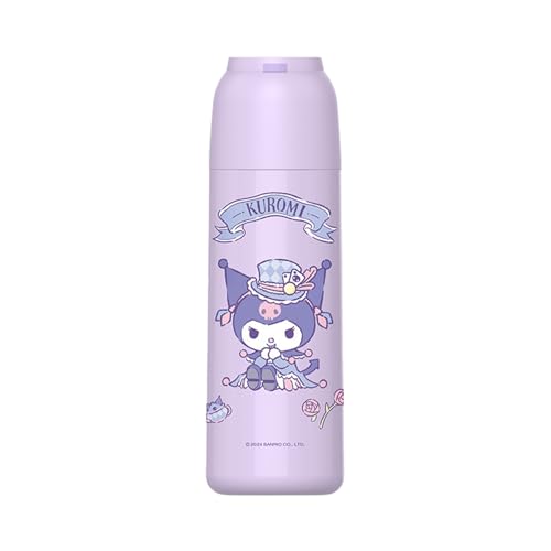 Image of Cartoon Kitty Stainless Steel Vacuum Bottle Leakproof 16.2oz,Insulated for Hot or Cold Water Bottle Travel Mug with Rope Handle (purple)