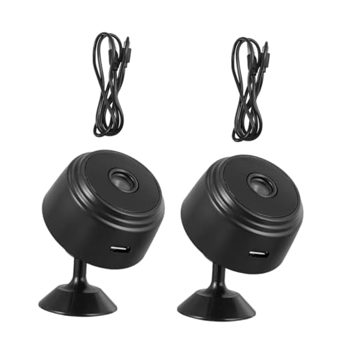 Toddmomy 2 pezzi Telecamere di Sicurezza Indoor con Visione Notturna Infrarossi e Movimento Casa Smart per Monitoraggio Remoto da Smartphone Nero