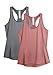 icyzone - Camiseta deportiva de tirantes para mujer (2 unidades) Gris / rosa ahumado. M
