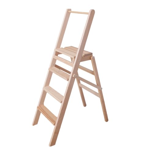 Sgabello Alto 4 Gradini, System Secury, Pieghevole e Antiscivolo, Maxi Portata 120kg, 38.5x73.5x117 cm, Made in Italy