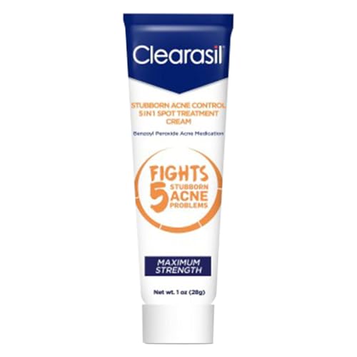 Clearasil Stubborn Acne Control 5 in 1 Spot Treatment Cream, 1 oz