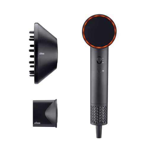 Ufesa Asciugacapelli Ion Plasma Essence, sensore di temperatura, motore 110.000 rpm, generatore di ioni, elimina il crespo, accessori magnetici, 2 velocità 2 temperature, aria fredda, ultra silenzioso