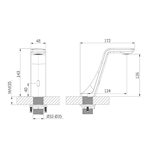 Grifo para lavabo con sensor de baño automático contra manchas gris pistola 6