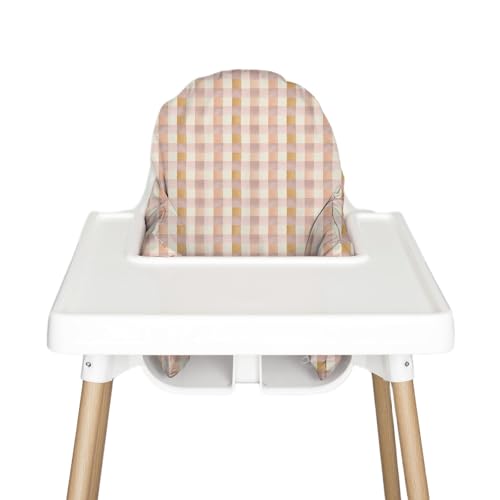 Image of Nibble and Rest IKEA Highchair Cushion Cover for Inflatable Cushion, Compatible for IKEA Antilop Highchair Accessories, Stain-Proof&Wipeable Cover(Cushion NOT Included) (Pastelchecks)