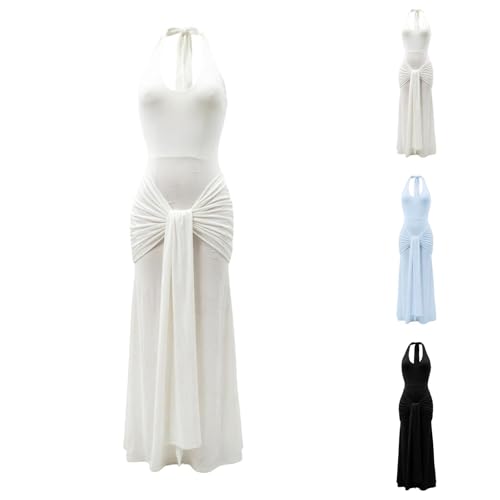 Vestido maxi de verano sofisticado sin espalda estilo fiesta largo 4