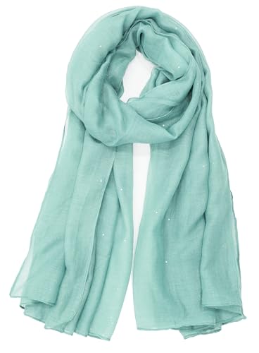 Van Der Rich ® - Pailletten Schal Weiches Halstuch - Damen (Pastell Türkis)