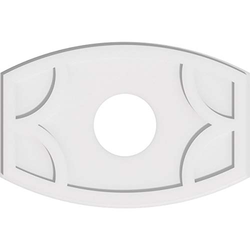 Image of Ekena Millwork CMP28X18KY-07000 Kailey Architectural Grade PVC Contemporary Urethane Ceiling Medallions 28 inchW x 18 5 /8 inchH x 7 inchID x 15 inchC x 1 inchP