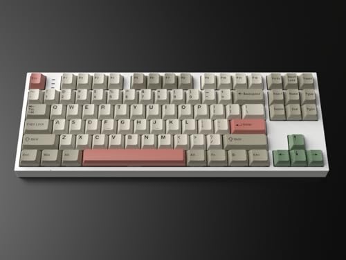 Image of PBT Retro Keycaps, Cherry Profile Double Shot 9009 Keycaps Set, 178 Key Custom Key caps for MX Switches Mechanical Keyboard(9009)
