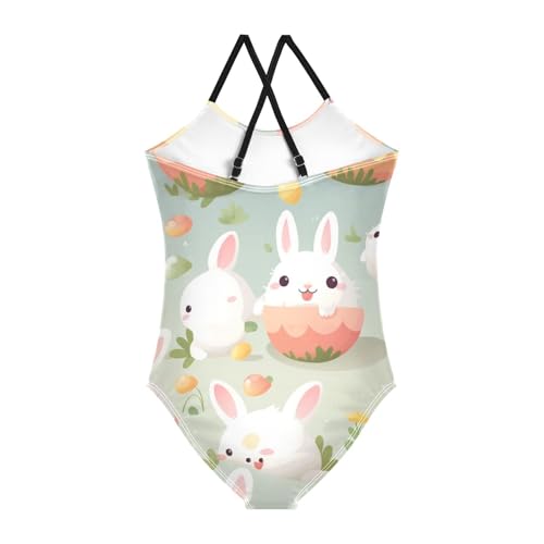 senya Girls Swimsuits Rabbits Easter Eggs One-Piece Swimwear Quick Dry Girls Bathing Suits for 3 Years Old2