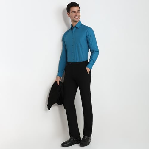 Image of Raymond Men Slim Fit Solid Pattern Pure Cotton Semi Cutaway Collar Full Sleeve Formal Shirt