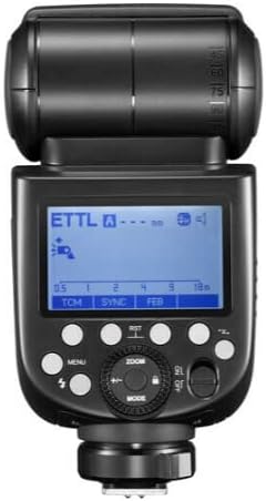 Edessä view of the Godox TT685O II Flash, showing the flash head and main body.