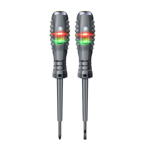 Weytoll 2 Stück Kreuz-/Wort-Elektro-Tester-Stift Multifunktionaler Haushaltsschraubendreher mit Anzeige Elektriker-Werkzeuge