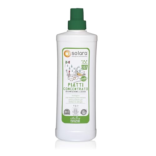 Officina Naturae Detergente Platos Ecológico sin perfume para el lavado a mano Bio Sostenible Vegano 1 Litro