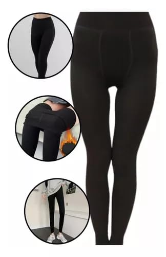 Meia Calça Termica Segunda Pele Leg Flanelada Peluciada Masculina Feminina (G (Tam. 40-44), Preto)