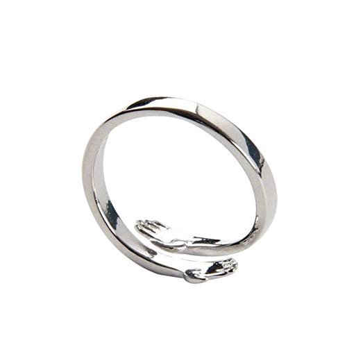 GEQIAN Bagues créatives pour femme - Bague réglable en argent sterling - Bague de fiançailles - Cadeau pour homme et femme Cover