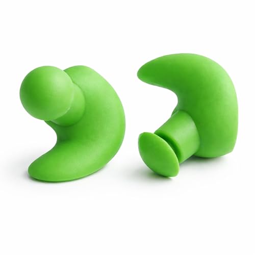 Image of James HealthPlus 1 Pair Waterproof Soft Silicone Earplugs for Water Sports Swimming with Storage Box (Green)