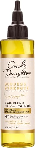 Carol's Daughter Goddess Strength 7 Oil Blend Scalp and Hair Oil for Waves, Coils and Curls, Hair Treatment with Castor Oil, 4.2 Fl Oz