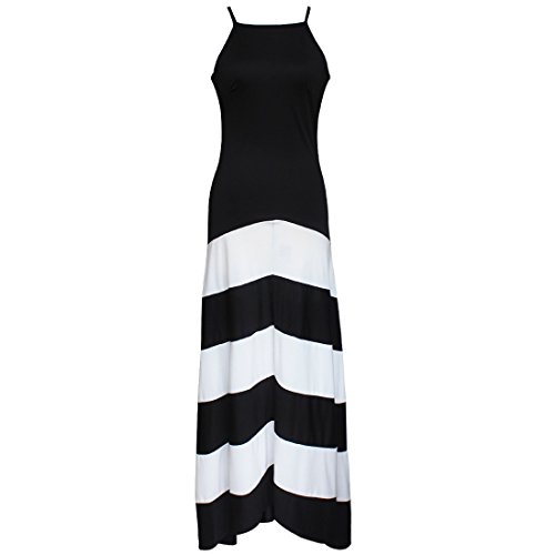TIAOBU US Women's Slim Stripe Party Beach Maxi Long Dress Size Small