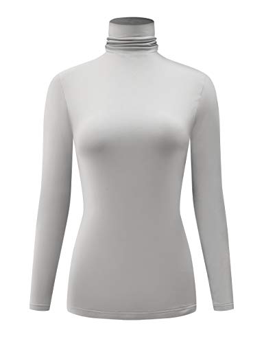 Image of Kindcall Casual Turtleneck Tops Lightweight Long Sleeve Soft Thermal Shirts for Women