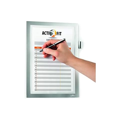 Durable Info-Rahmen Duraframe Note (A4, mit Magnetverschluss und Stifthalter) 1 Stück, silber, 499323 Cover