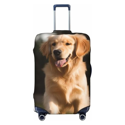 Golden Retriever Dog Luggage Cover for Suitcase TSA Approved Elastic Suitcase Cover Anti-Scratch Travel Luggage Protector Cover Washable Trolley Case Cover Fit 18-32 Inch Luggage Medium